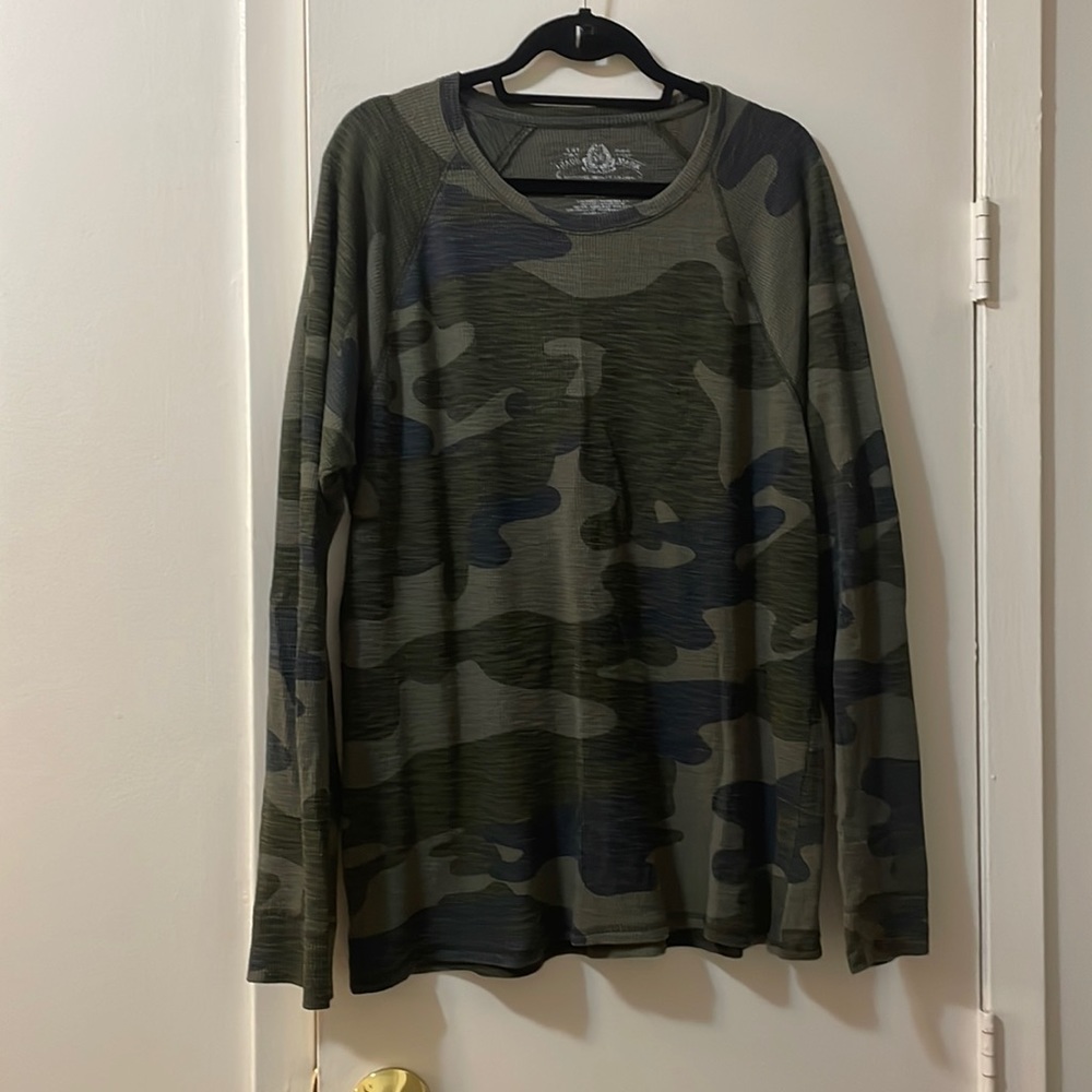 Long Sleeve Waffle shirt- Camo Pattern